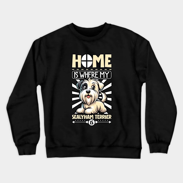 Home is with my Sealyham Terrier Crewneck Sweatshirt by Modern Medieval Design